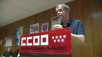 Sordo antes de la reunión del Consejo Confederal