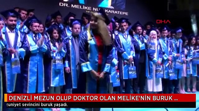 DENİZLİ MEZUN OLUP DOKTOR OLAN MELİKE'NİN BURUK SEVİNCİ
