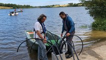 Lac du Marillet en Vendée. Installation de récifs artificiels