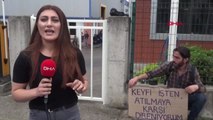 KOCAELİ İŞTEN ÇIKARTILAN ENGELLİ, 2 GÜNDÜR OTURMA EYLEMİ YAPIYOR