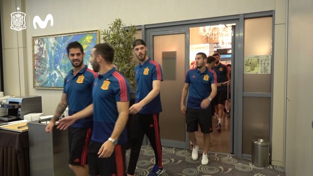 La Selección Española almuerza junta antes del partido