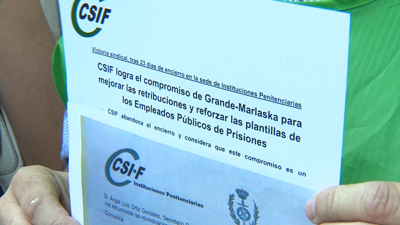 Funcionarios de prisiones levanta el encierro para negociar con Gobierno