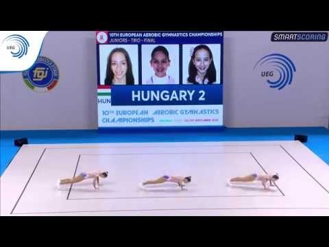 Anna MAGYAR, Janka OKROS & Panna OTVOS (HUN) - 2017 Aerobics European bronze medallists, jr trio