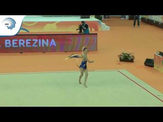 Polina BEREZINA (ESP) - 2018 Rhythmic Europeans, all around final ribbon
