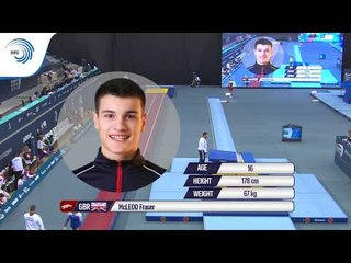 Fraser McLEOD (GBR) - 2018 Double Mini-Trampoline Europeans, junior final