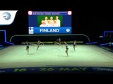 Finland - 2019 Rhythmic Gymnastics Europeans, junior groups 5 ribbons qualification
