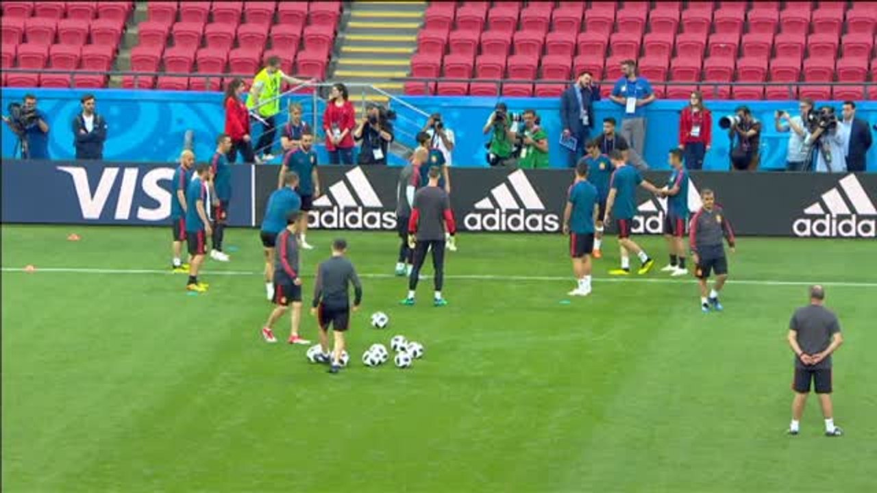 La selección española entrena en Kazan antes de medirse a Irán