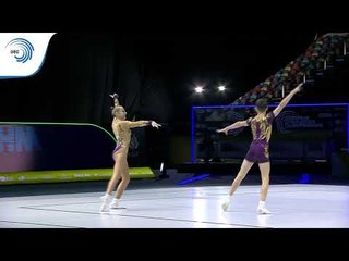 Tải video: Damir MANAFOV & Ksenia STEFU (RUS) - 2019 Aerobics Junior European silver medallists, mixed pairs