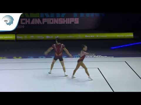 Rui CANSADO & Ana Rita GOMES (POR) - 2019 Junior Aerobics Europeans, mixed pairs final