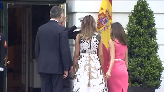 Trump recibe a los reyes en la Casa Blanca