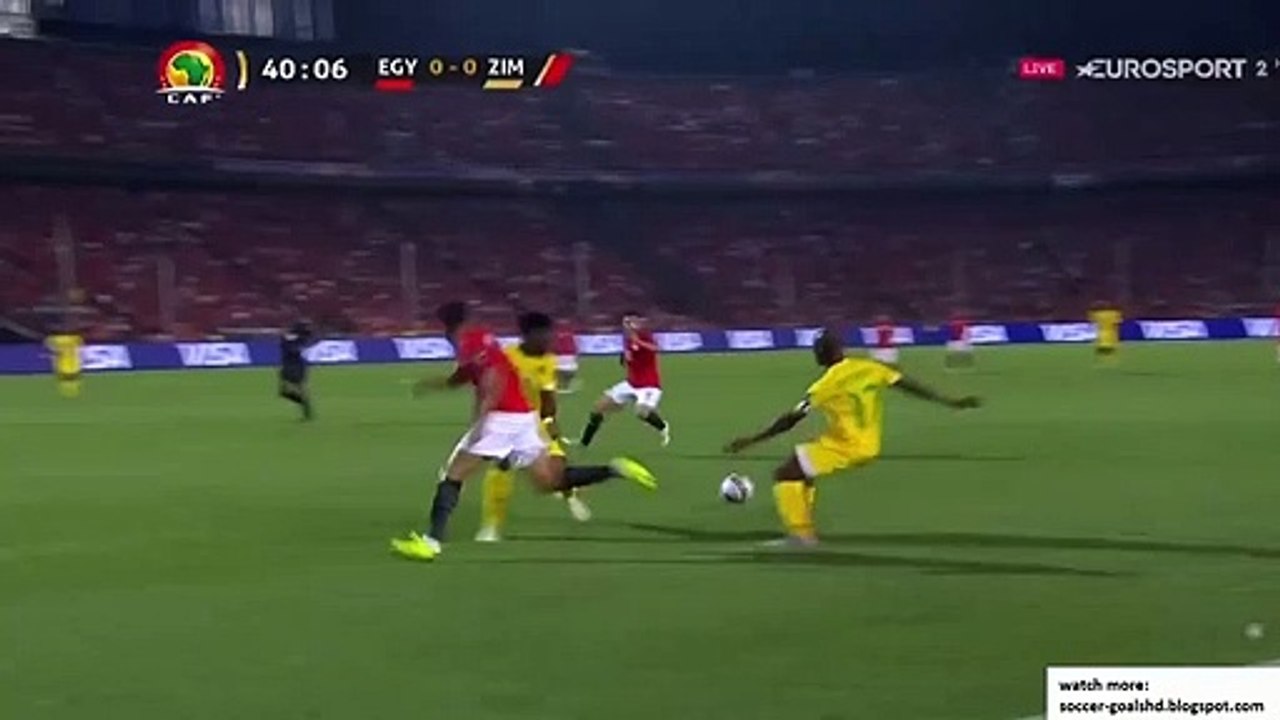 الهدف الأول لمنتخب مصر أمام أمام زمبابوي