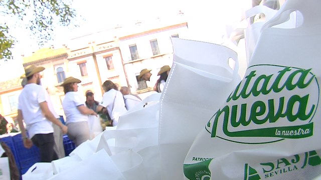 Reparto de patatas nuevas en Sevilla