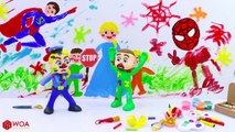 SUPERHERO BABY POLICE STOPS RAINBOW SPORT CAR  Play Doh Cartoons For Kids
