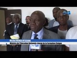 RTG/Séance de travail du Ministre de l’Education Nationale Michel MENGA M’ESSONE avec les différents fournisseurs pour le bon déroulement du Baccalauréat session 2019