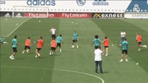 Penúltimo entrenamiento del Madrid antes de viajar a Kiev