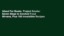 About For Books  Project Smoke: Seven Steps to Smoked Food Nirvana, Plus 100 Irresistible Recipes