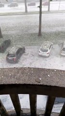 San Mauro Torinese - la strada si trasforma in un fiume di grandine ...