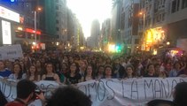 Cabecera de la manifestación en Madrid contra la sentencia de 'La Manada'