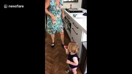 "What's happened to Grandma?" Toddler unmoved by twerking UK gran