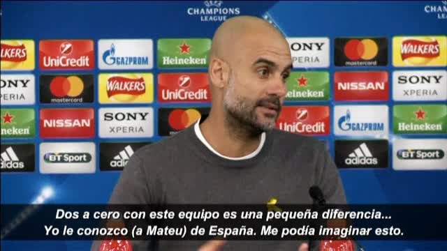 Guardiola: A Mateu Lahoz le conozco de España, le gusta ser diferente