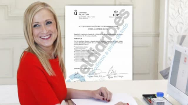A Cifuentes le convalidaron tres asignaturas en actas que también se falsificaron