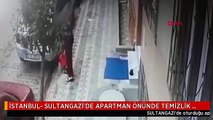 İSTANBUL- SULTANGAZİ'DE APARTMAN ÖNÜNDE TEMİZLİK YAPAN KADINA TACİZ