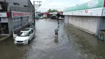 Terme'de sel havadan görüntülendi