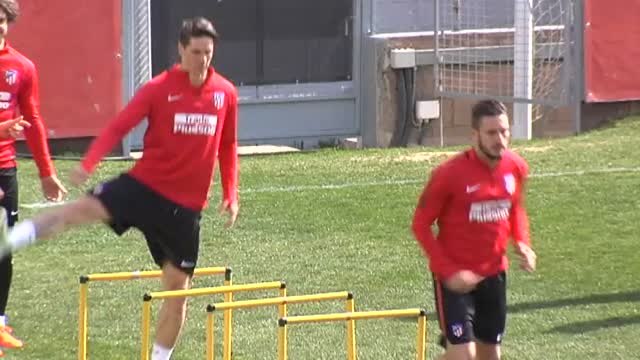 El Atlético de Madrid prepara el partido ante el Sporting de Portugal