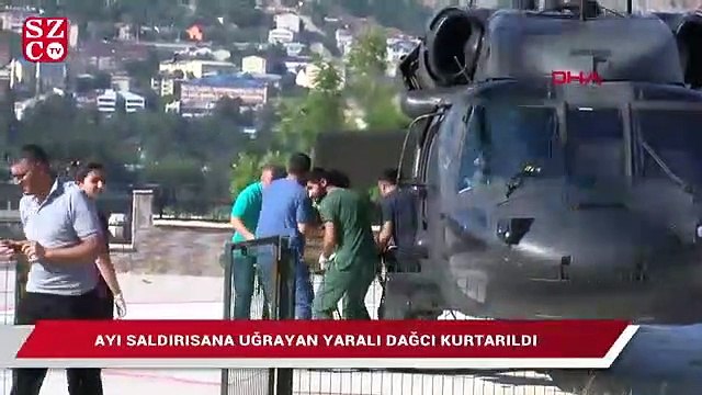 Ayı saldırısına uğrayan yaralı dağcı helikopterle kurtarıldı