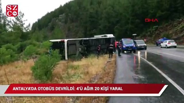Antalya’da otobüs devrildi: Çok sayıda yaralı var