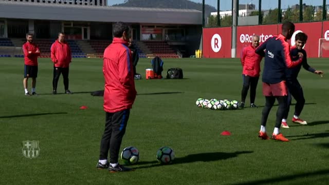 Valverde solo ha podido contar con cinco jugadores del primer equipo en el entrenamiento de este martes