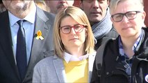 Políticos y trabajadores del Parlament guardan un minuto de silencio por la detención de Puigdemont