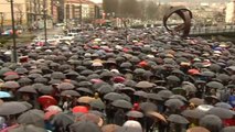 Cientos de pensionistas acuden a la concentración de los lunes en Bilbao