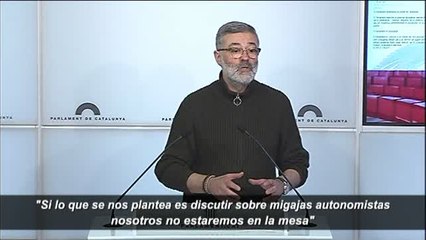 La CUP se niega a debatir sobre "migajas autonomistas"