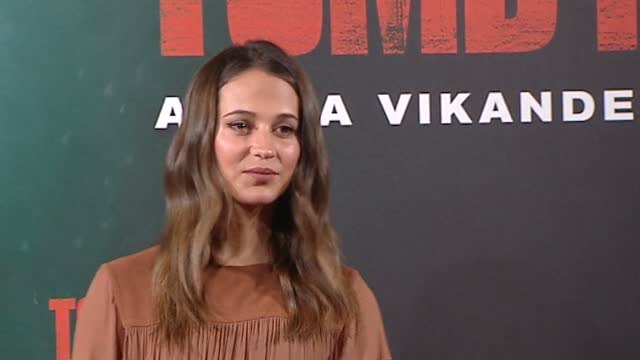 La actriz Alicia Vikander presenta en Madrid la nueva entrega de Tomb Raider