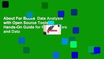 About For Books  Data Analysis with Open Source Tools: A Hands-On Guide for Programmers and Data