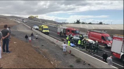 Fallece una conductora de 60 años en un siniestro múltiple en carretera en Guía de Isora
