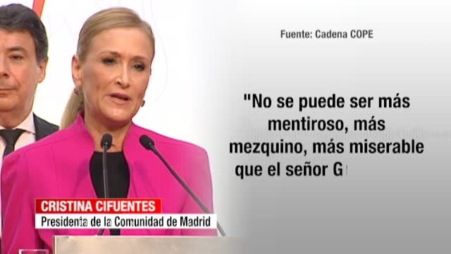 Cifuentes responde a Granados llamándole mentiroso, mezquino y miserable
