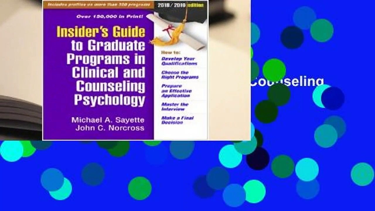 Full version  Insider's Guide to Graduate Programs in Clinical and Counseling Psychology: