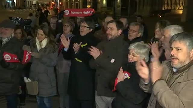 Puigdemont y los exconsellers aparecen en Lovaina para conmemorar los 100 días desde su llegada a Bélgica