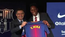 Bartomeu presenta a Yerry Mina como nuevo jugador del Barça