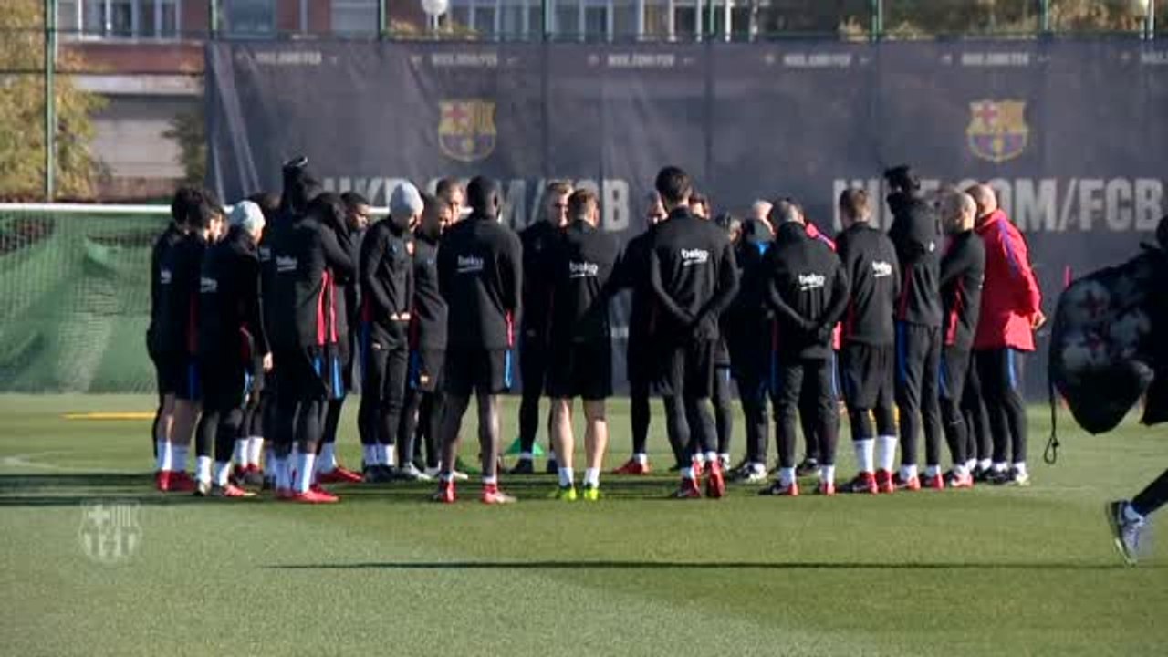 El Barça entrena con la cabeza en la vuelta de los octavos de final de la Copa del Rey
