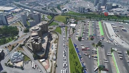 15 Temmuz Demokrasi Otogarı'nda seçim göçü havadan görüntülendi