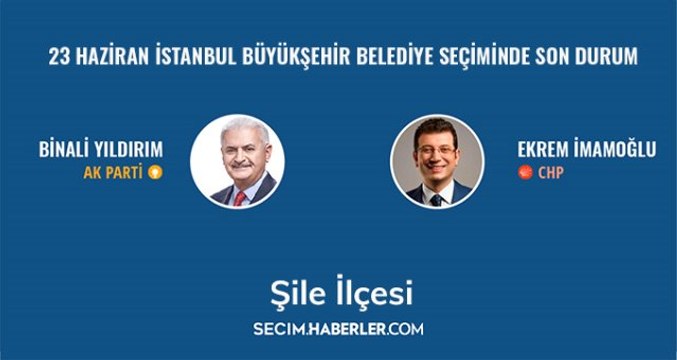 İşte 23 Haziran İstanbul Büyükşehir Belediye Başkanlığı Seçimi'nde Şile ilçesinin seçim sonucu