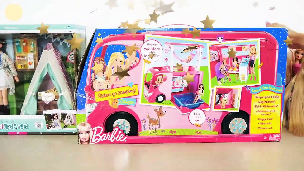 Barbie Doll Pop Up Camper Camping Day! Puppe Wohnmobil Campeur poupée Barbie باربي سيارة التخييم | Karla D.