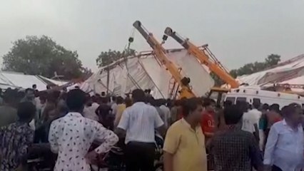 인도 종교행사장 대형텐트 붕괴로 최소 14명 사망 / YTN