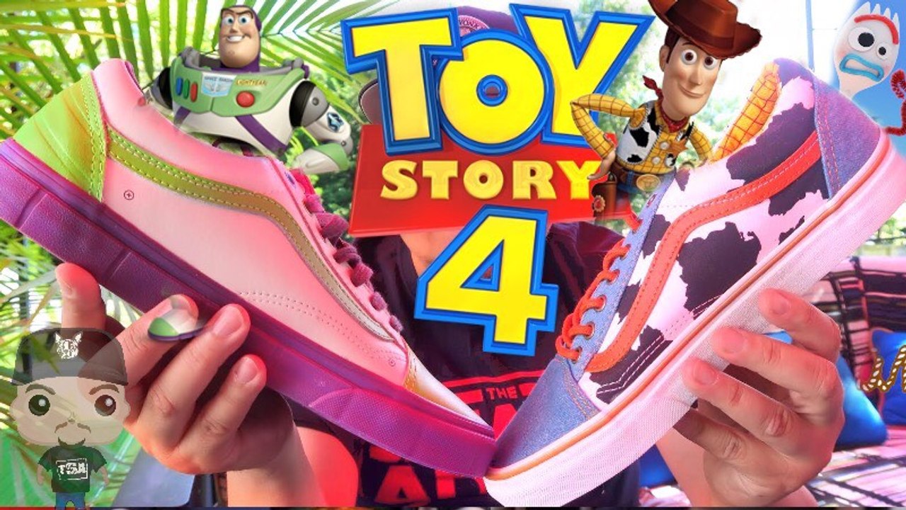 DISNEY PIXAR TOY STORY 4  MOVIE VANS SNEAKERS WOODY VS BUZZ LIGHTYEAR