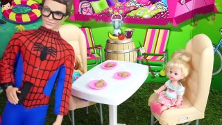 Elsa & Anna Toddlers go Camping in Barbies Glam Camper