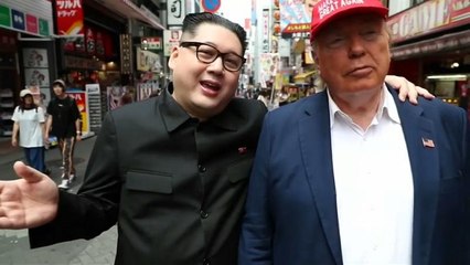شاهد: شبيها الزعيم كيم والرئيس ترامب يثيران الإعجاب في شوارع أوزاكا اليابانية