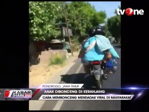 Balita Dibonceng di Keranjang Besi Viral di Media Sosial